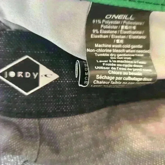 O'Neill Men's Jordy Freak Board Shorts size 36 blue green yellow swim trunks - Picture 5 of 11